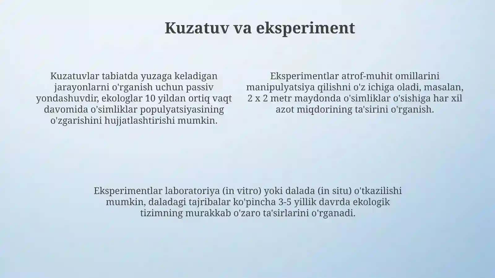 Ekologiyada qo’llaniladigonusullar 4