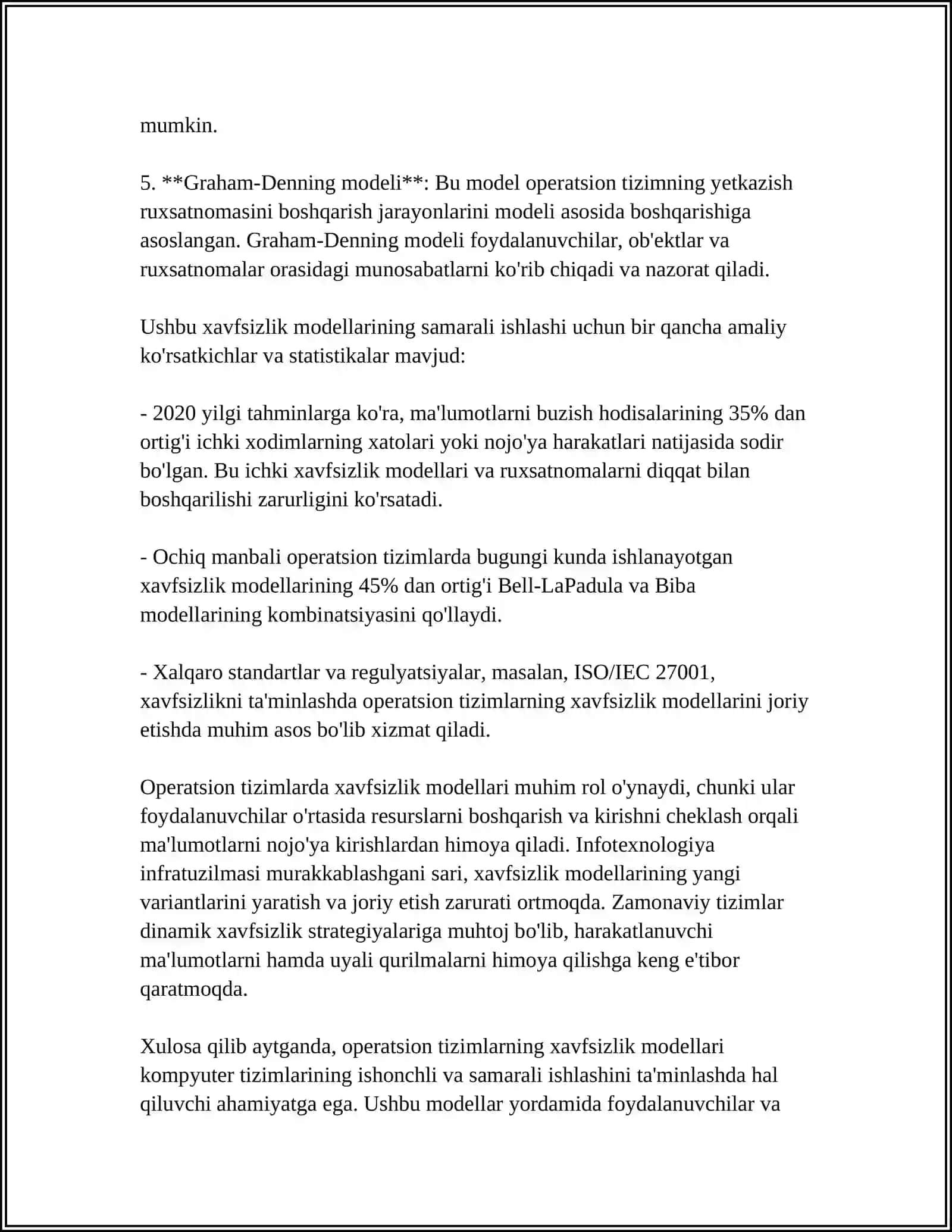 OPERATSSSIYON TIZIM XAVFSIZLIGINI TA’MINLASH MUAMMOLARI 4
