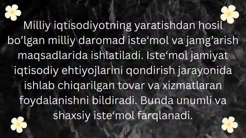 Iste‘mol, jamg’arma vainvestitsiyalar 4