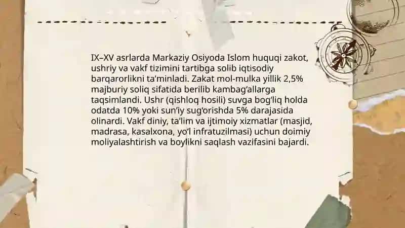 IX-XV asrlarda O'rta Osiyodagi iqtisodiy fikrlar 4