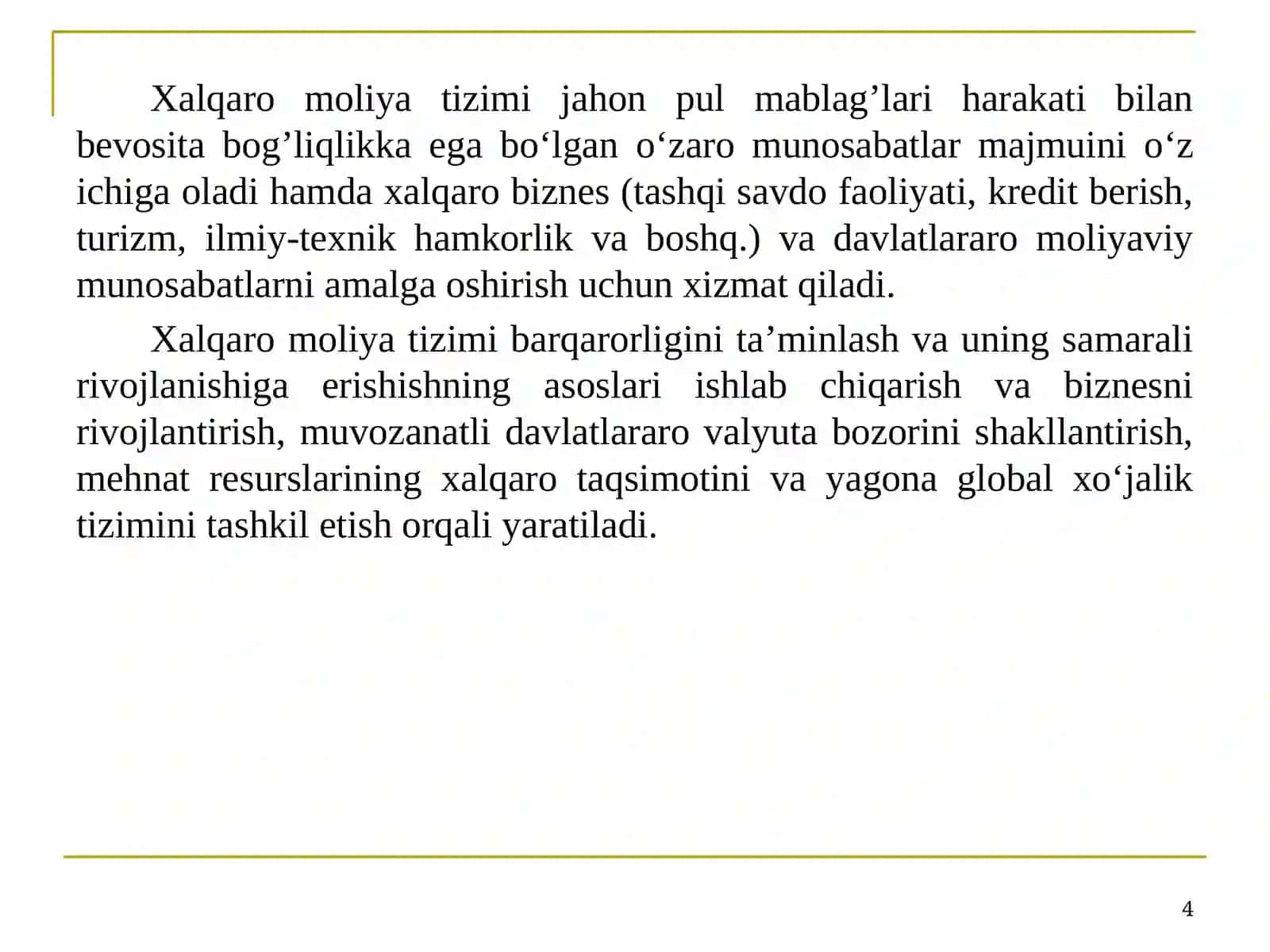 Xalqaro moliya tizimi 4