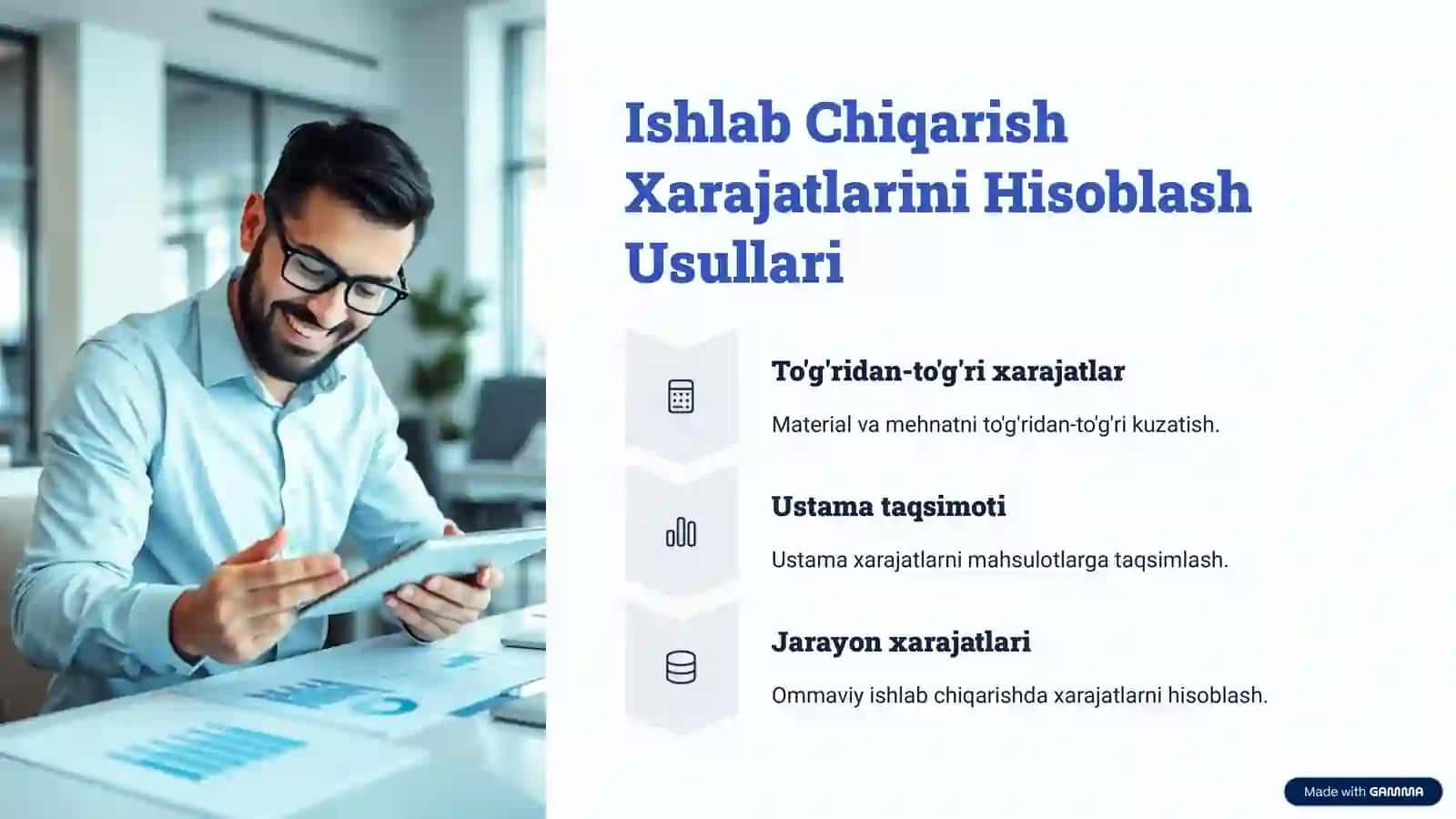Mahsulot Ishlab Chiqarish va Davr Xarajatlari Tahlili 4