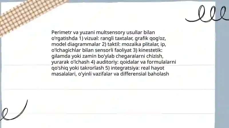 Boshlang'ich sinflarda perimetr va yuza tushunchalarini o'rgatish metodikasi 4