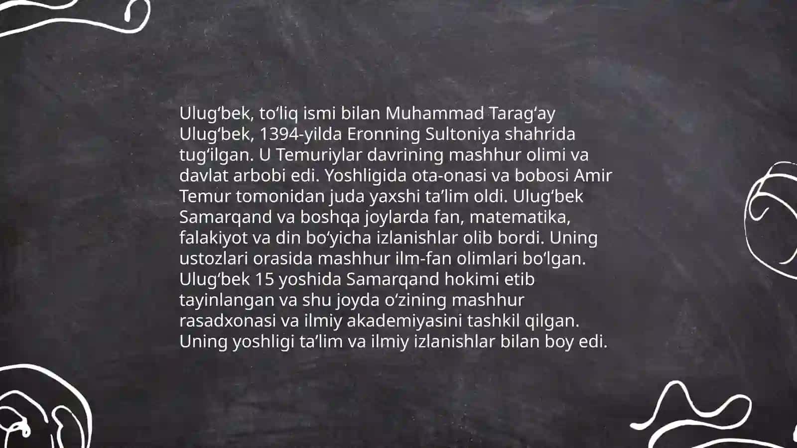 Mirzo Ulugʻbekning tarjimai holi 4