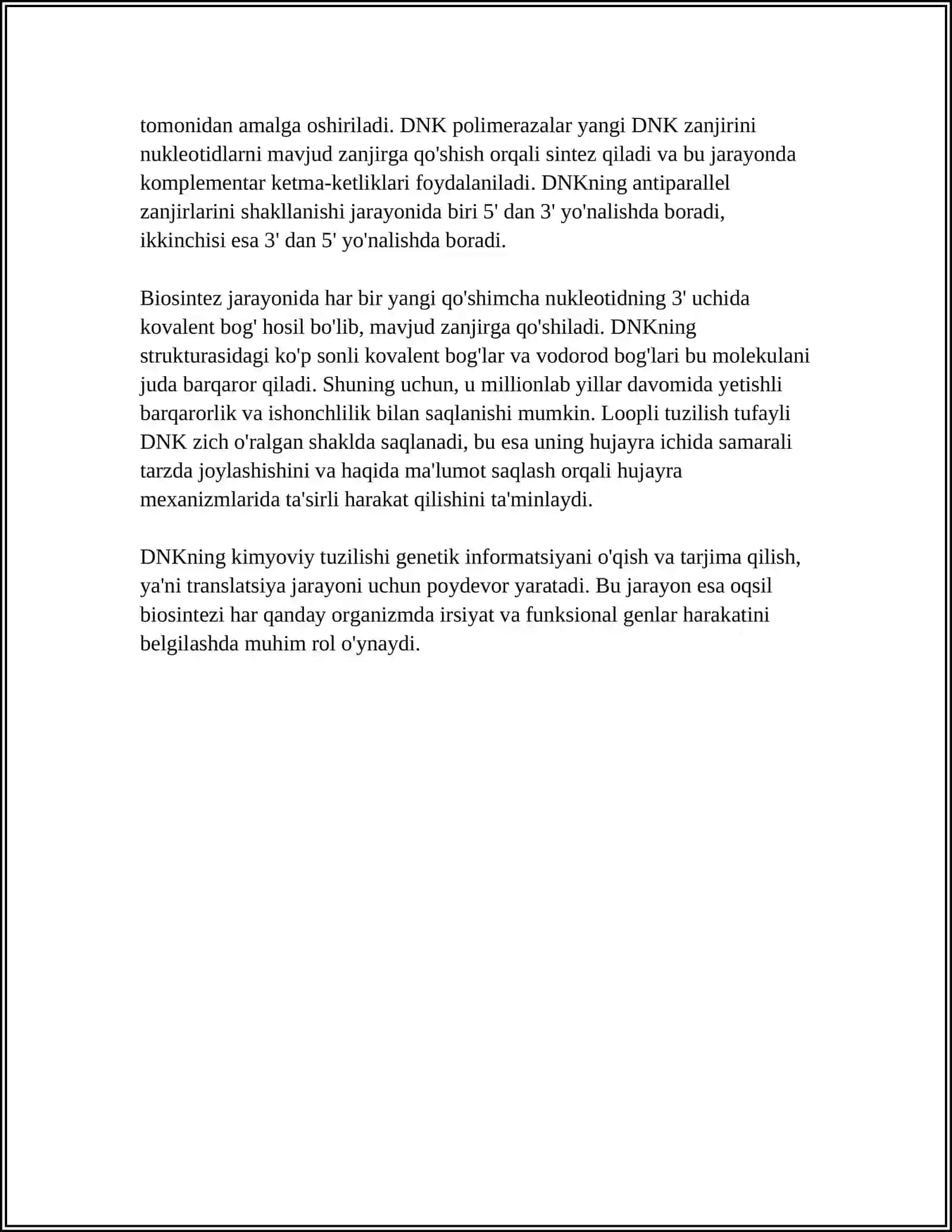 DNK BIOSINTEZI VA TRANSLATSIYASI 4