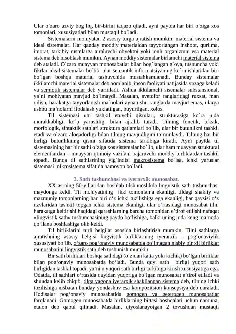 TIL BELGILAR SISTEMA SIFATIDA. SEMIOTIKA VA LINGVOSEMIOTIKA. TIL SATHLARI BIRLIKLARI 4