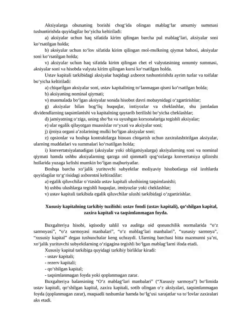 Xususiy kapital tarkibi va uning tahlili 4