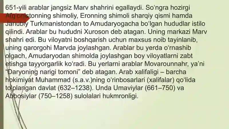 arab xalifaligi davri haqida taqdimot ishi slayd 4