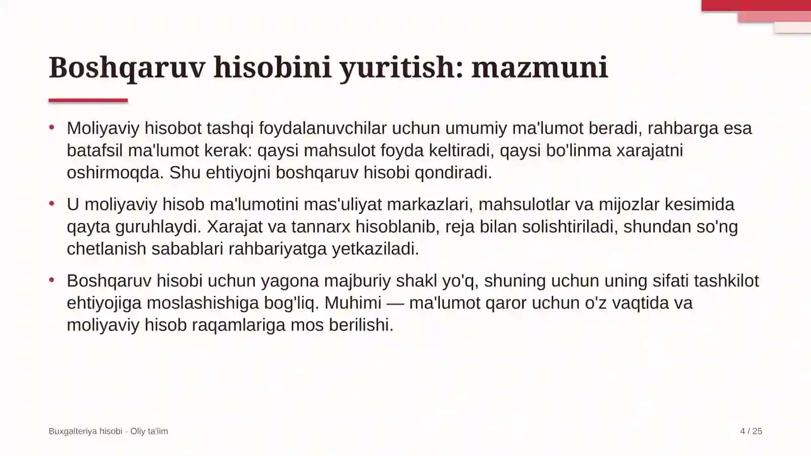 butik mehmonxonalarda boshqaruv hisobini yuritish 8806 4