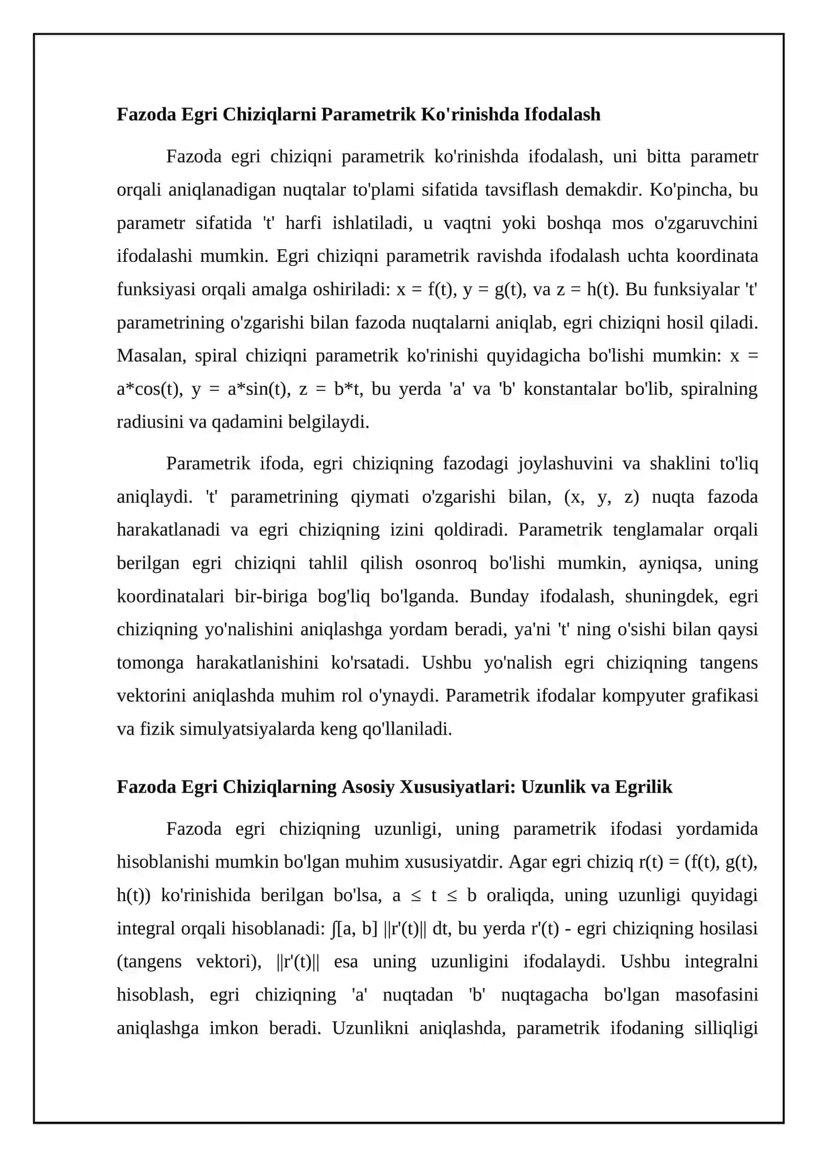 Fazodagi egri chiziqlar 4