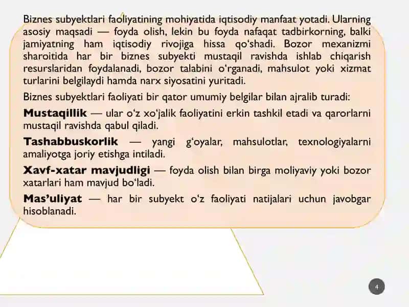 Biznes subyektlari turlari 4