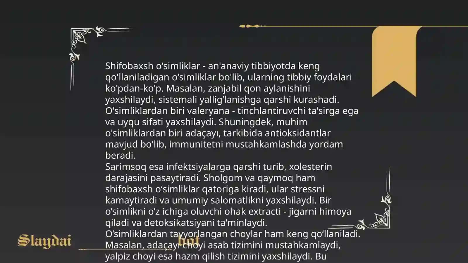 Dorivor oʻsimliklar 4