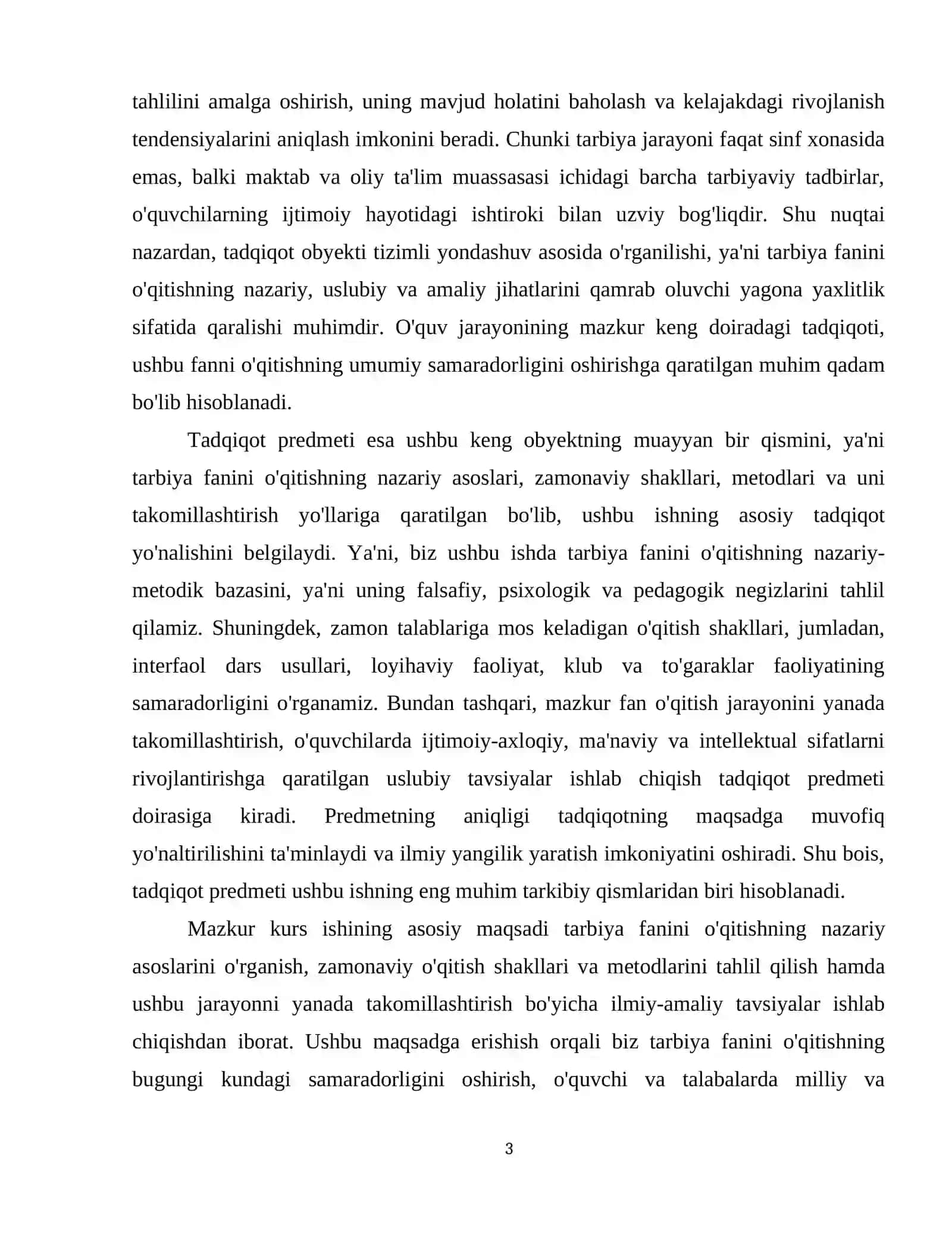Tarbiya fanini oʻqitish shakllari 4