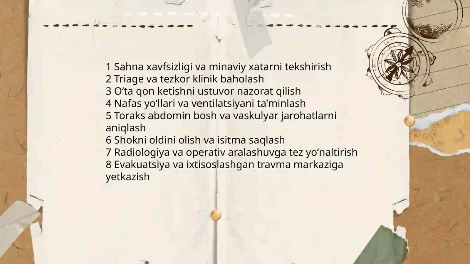 Favqulodda vaziyatlarda vujudga keluvchi jarohatlanish o'choqlarining tibbiy taktik tavsifi 4
