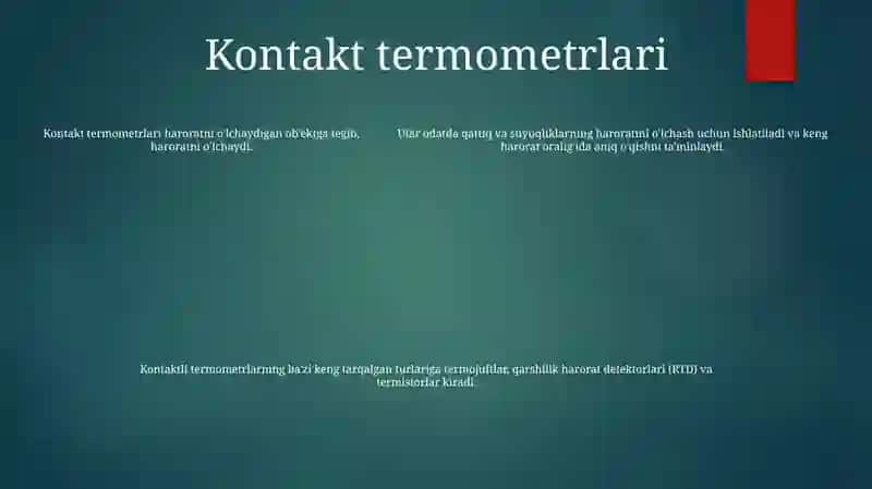 Harorat O‘Lchash Vositalari 4