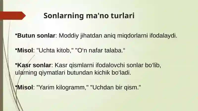 SON SO’Z TURKUMI SONNING MA’NO TURLARI 4