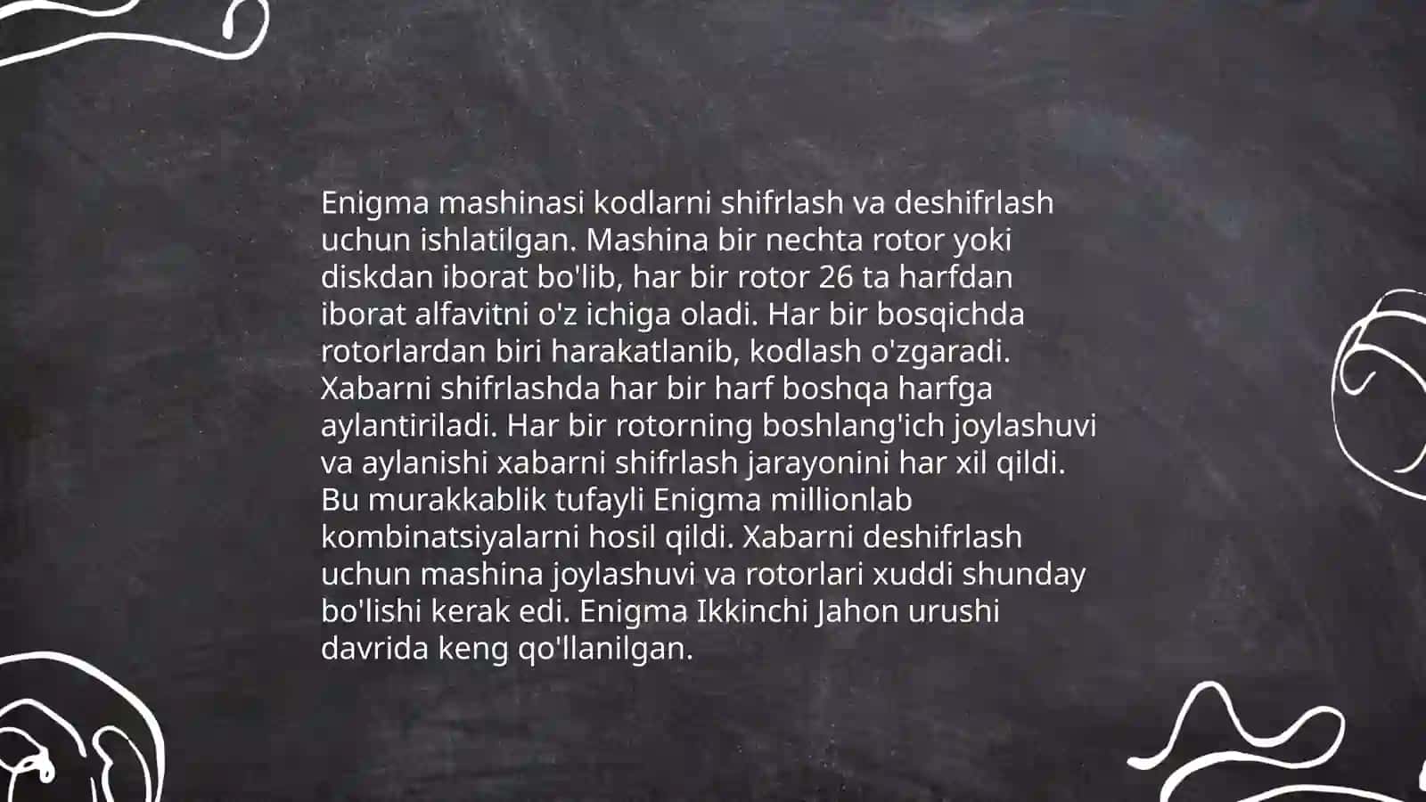 Enigma shifrlash mashinasi va uning bardoshligi 4