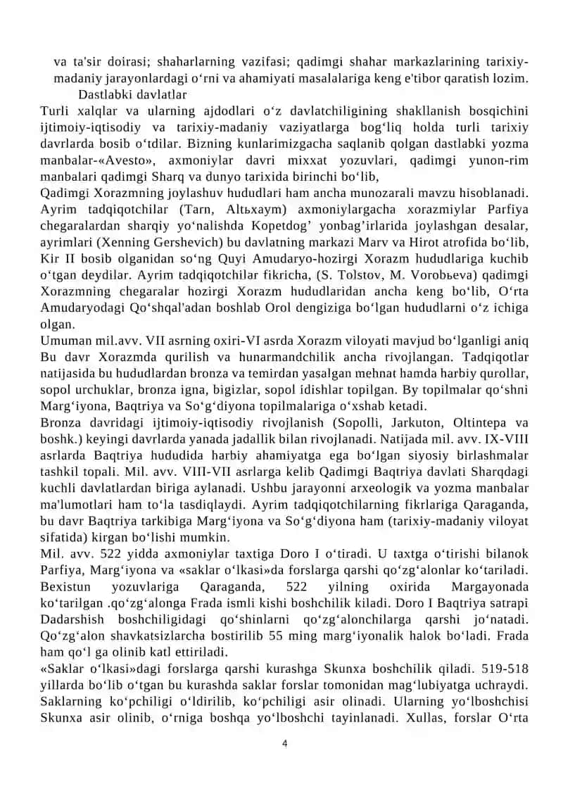 O‘ZBEK DAVLATCHILIGINING SHAKLLANISHI VA TARAQQIYOT BOSQICHLARI 4