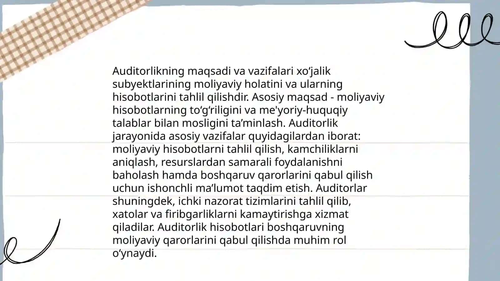 Audit va kafolat faniga kirish 4