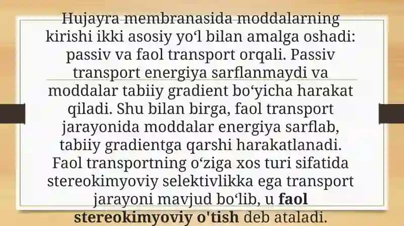Faol stereokimyoviy transport 4