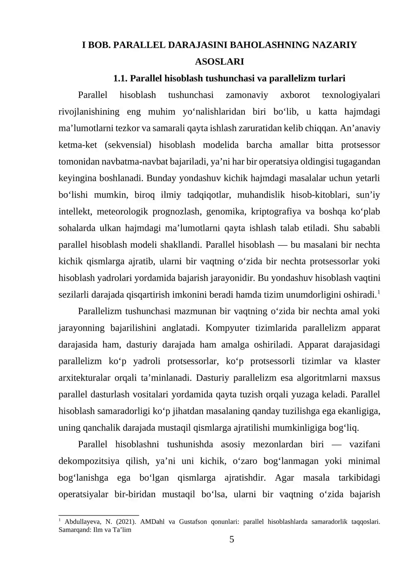 PARALLEL DARAJASINI BAHOLASHNING NAZARIY ASOSLARI 4