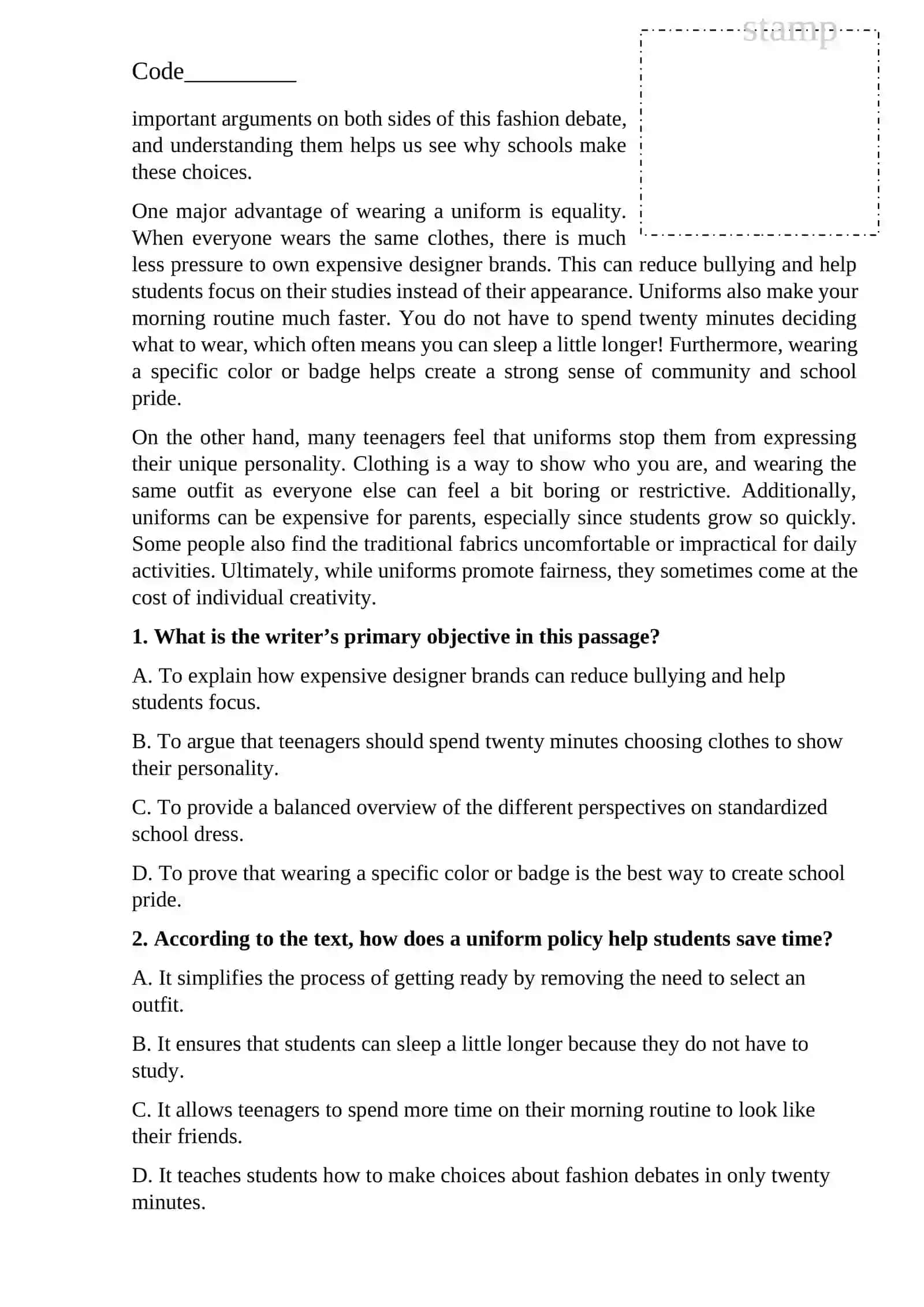 Georgina's Answers on Team and Individual Sports 4