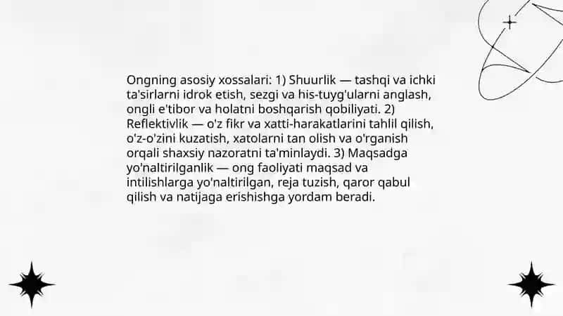 Ong haqida tushuncha va uning xossalari 4
