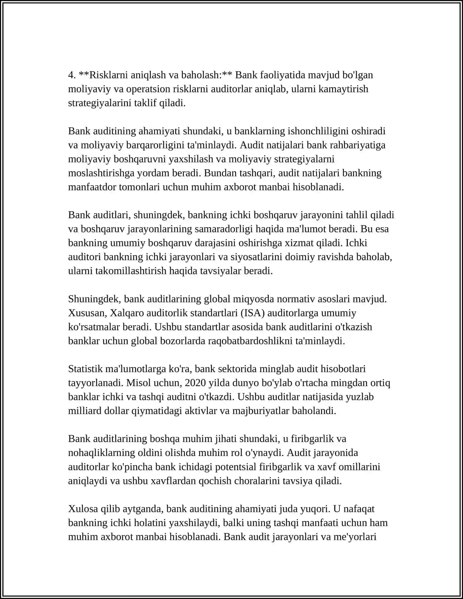 BANK AUDITINI OʻTKAZISHNING HUQUQIY ASOSLARI 4