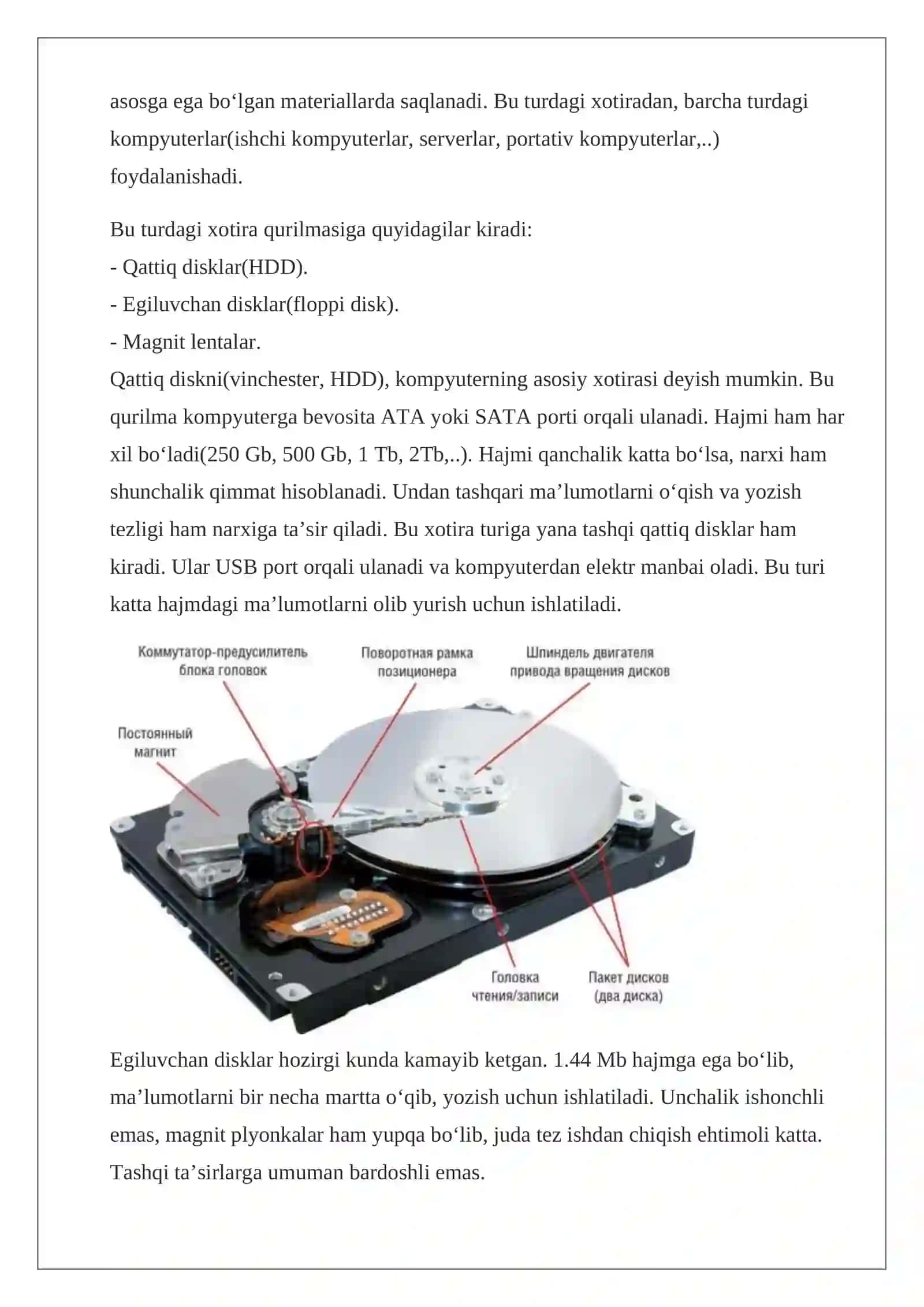 Disklarni formatlash. Xotira qurilmalari 4