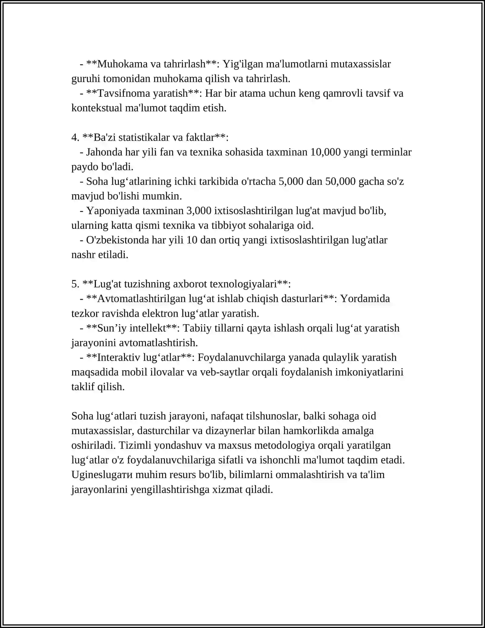 SOHAGA OID LUGʻAT BILAN ISHLASH 4