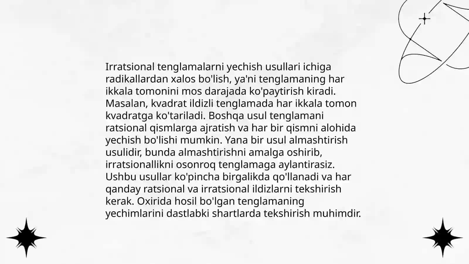 Irratsional tenglamalar va tengsizliklar 4