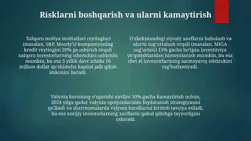 Korporativ moliyada xorijiy kapitalni jalb etish 4