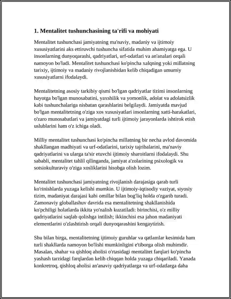 MENTALITET HAQIDA TUSHUNCHA 4