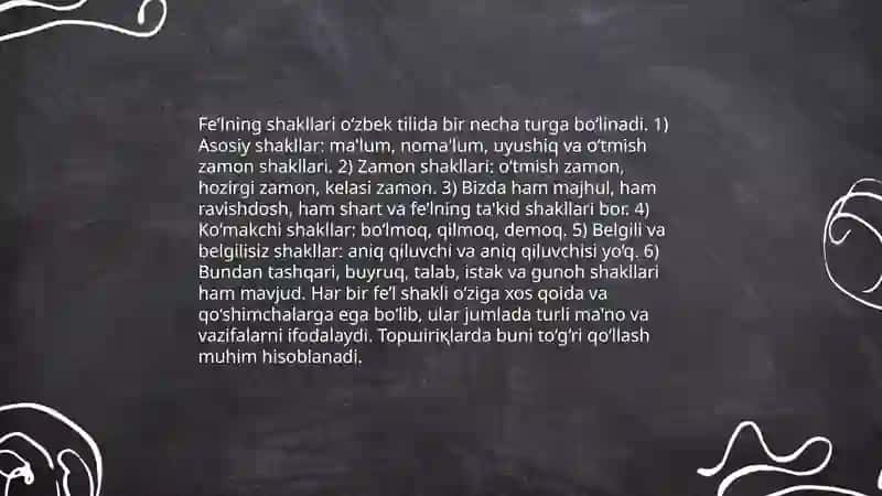 Fe'l va uning grammatik kategoriyalari 4