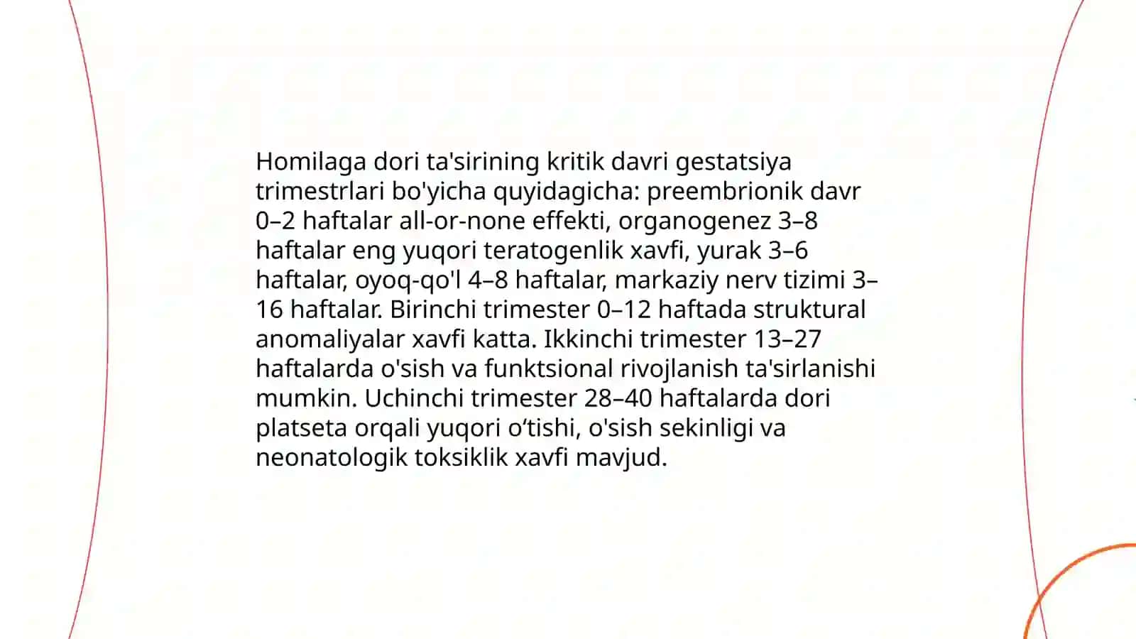 Dori vositalarining homilaga ta'siri 4