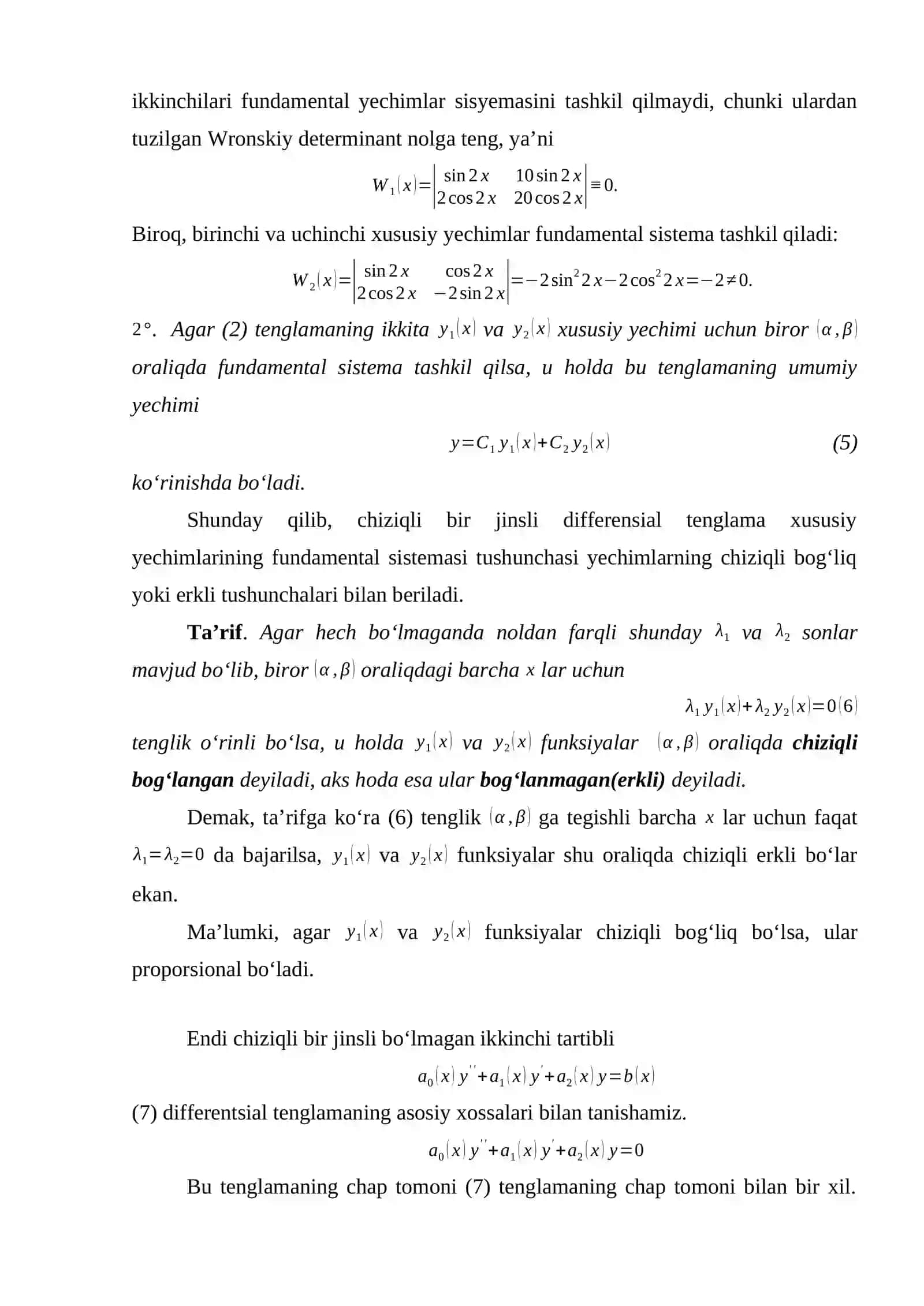 Ikkinchi tartibli differensial tenglamalar 4