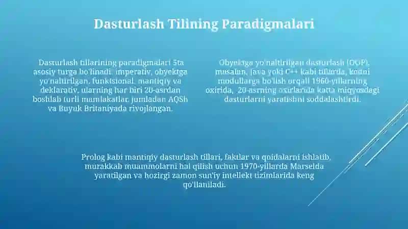 Dasturlash Tillarining Rivojlanish Tasnifi 4