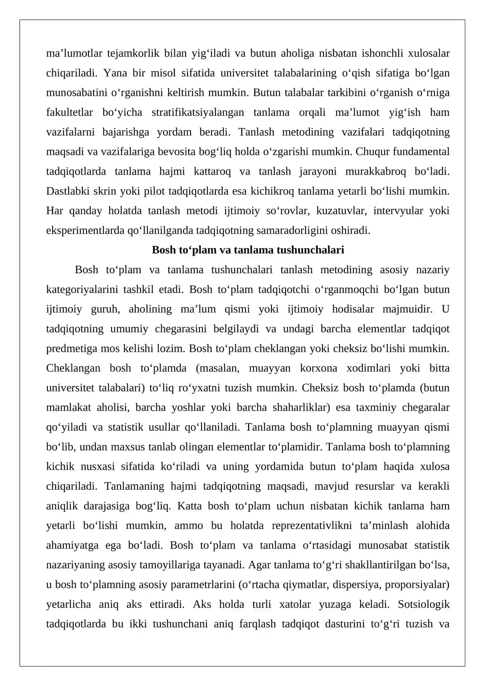 Sotsiologik tadqiqotda tanlash metodlari 4