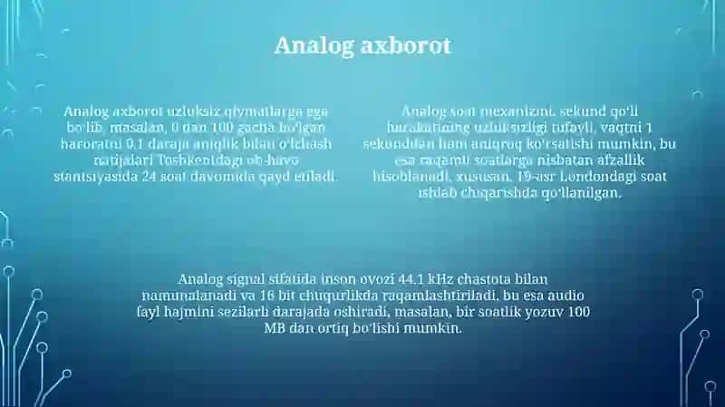 Axborot nazariyasi.Axborot uning turlari 4