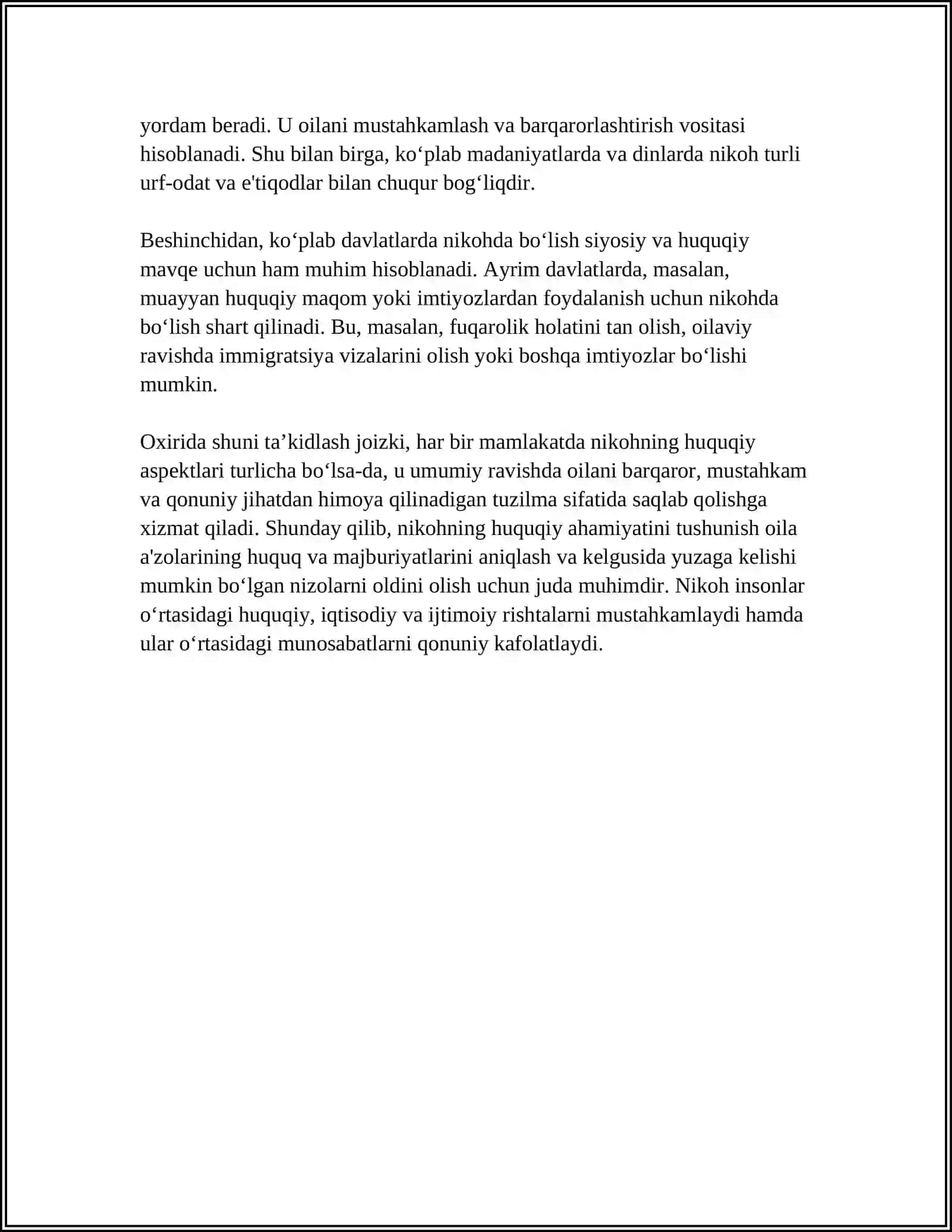 ISLOM DINIDA NIKOH VA OILAVIY MUNOSABATLAR HUQUQ VA MAJBURIYATLARI 4