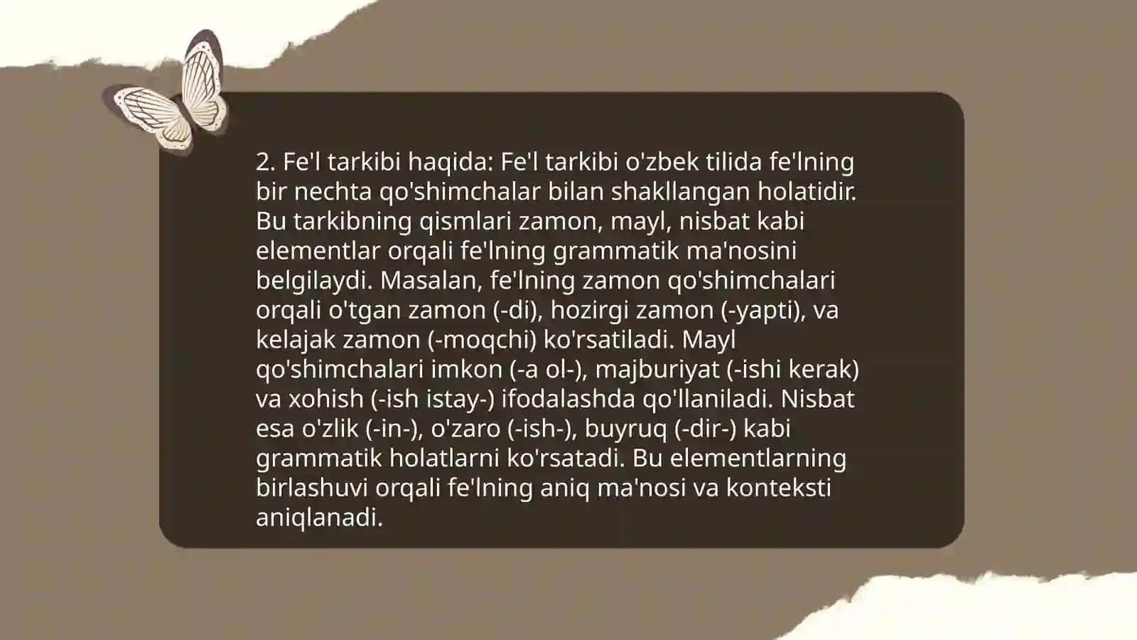 Fe'l soʻz turkumi 4