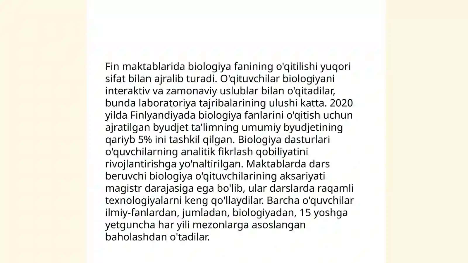 Finlandiyada biologik taʼlimning roli 4