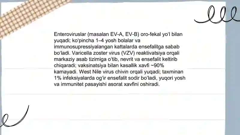 Ensefalit kasalligining kelib chiqish sabablari va asoratlari 4
