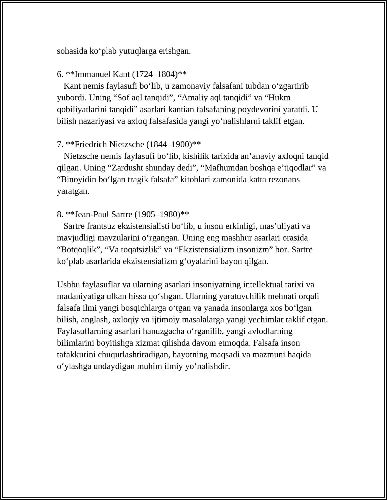 REFERAT Mavzu: FALASAFA VA FAN 4