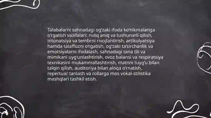 Sahna nutqi fanining maqsadi va vazifalari 4