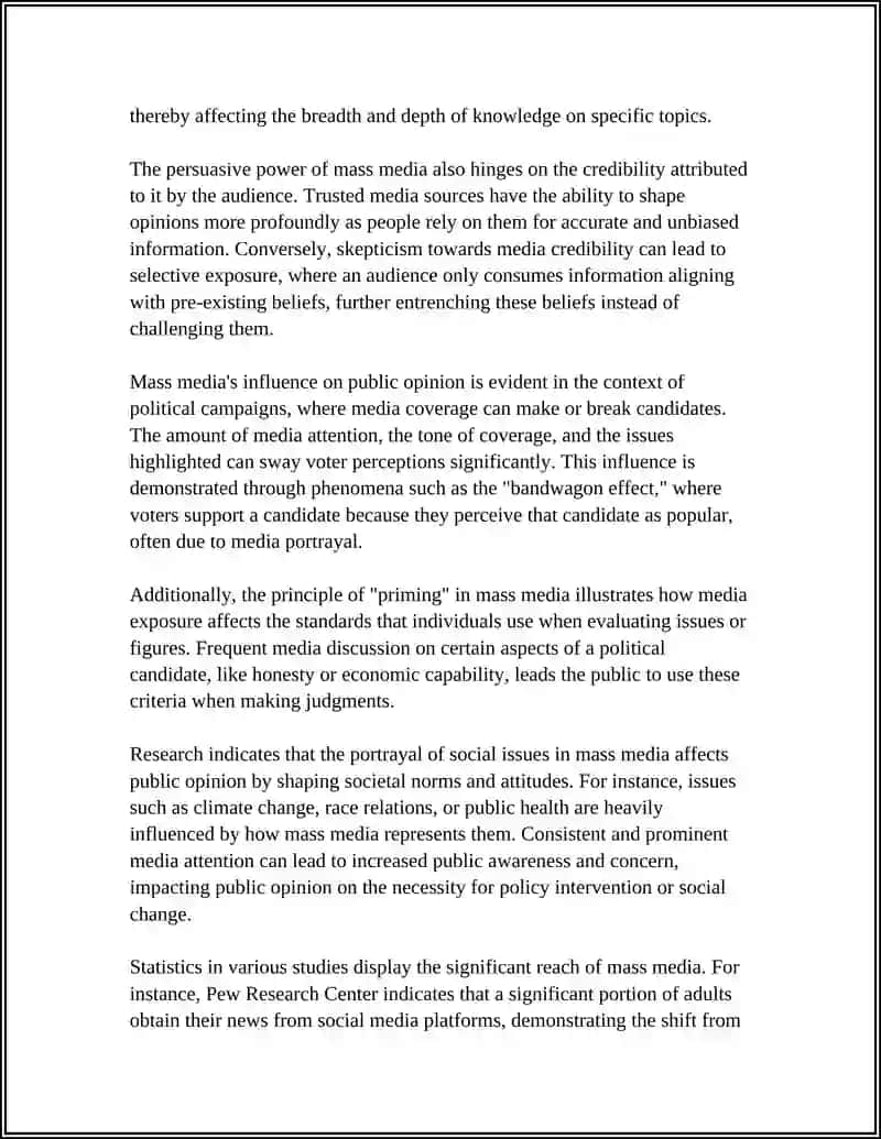 The role of mass media in shaping public opinion 4