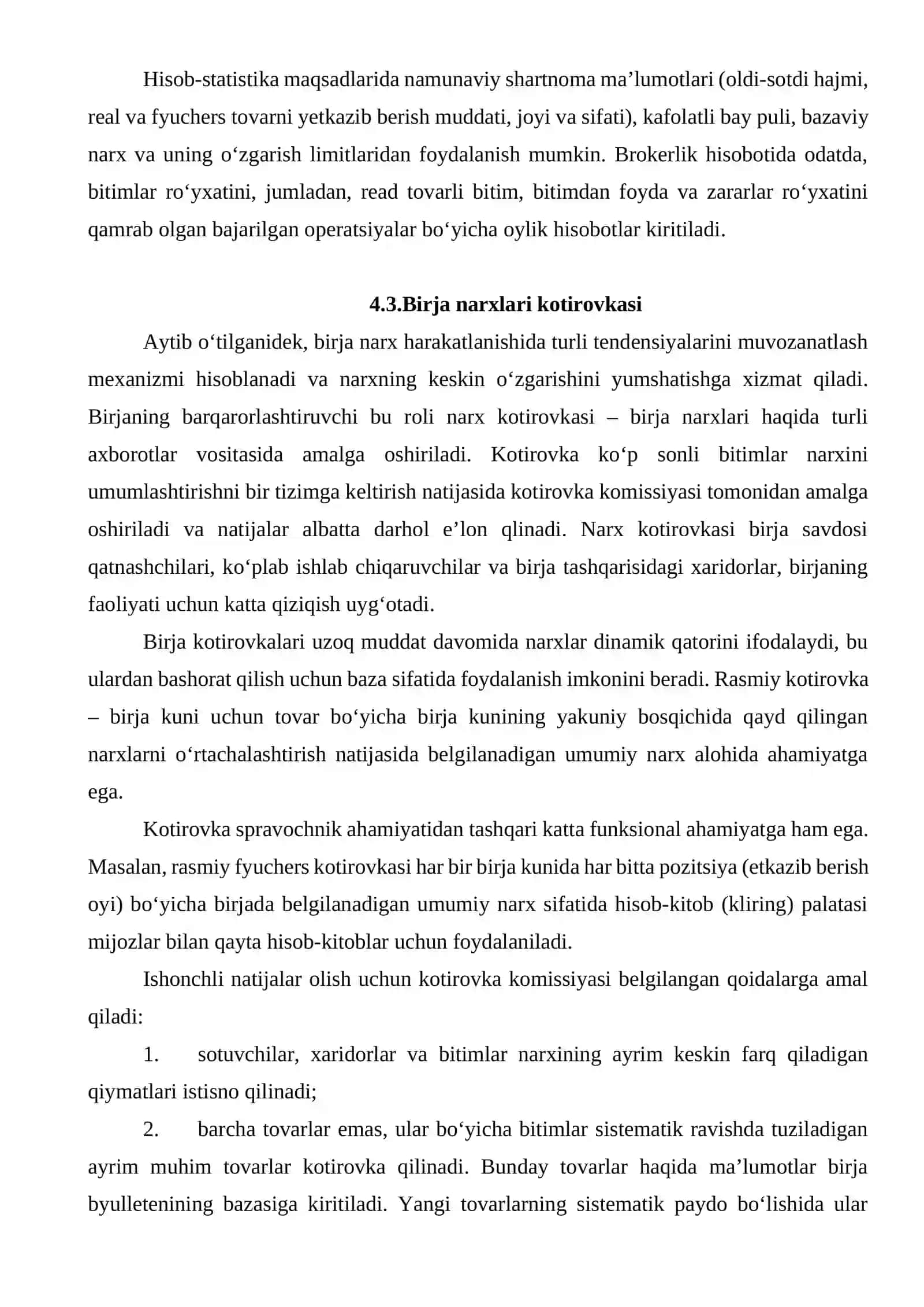 Birja statistikasi ko‘rsatkichlari 4