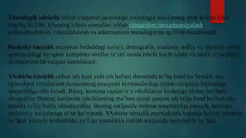 Ishsizlik va uning turlari 4