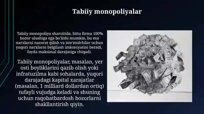 Monopoliyalarning iqtisodiy asosi va ularning turlari 4