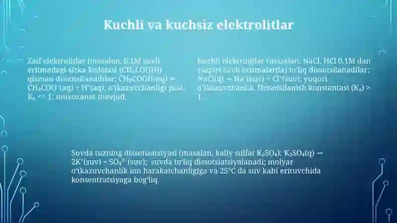 Tuzlarningdissotsiyalanishtenglamasini tuzish 4